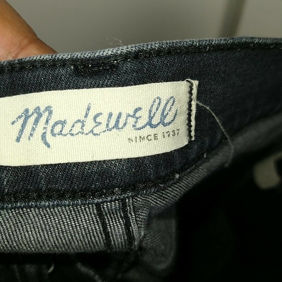 Madewell Dark Wash High Riser Distressed Jeans - Picture 8 of 10